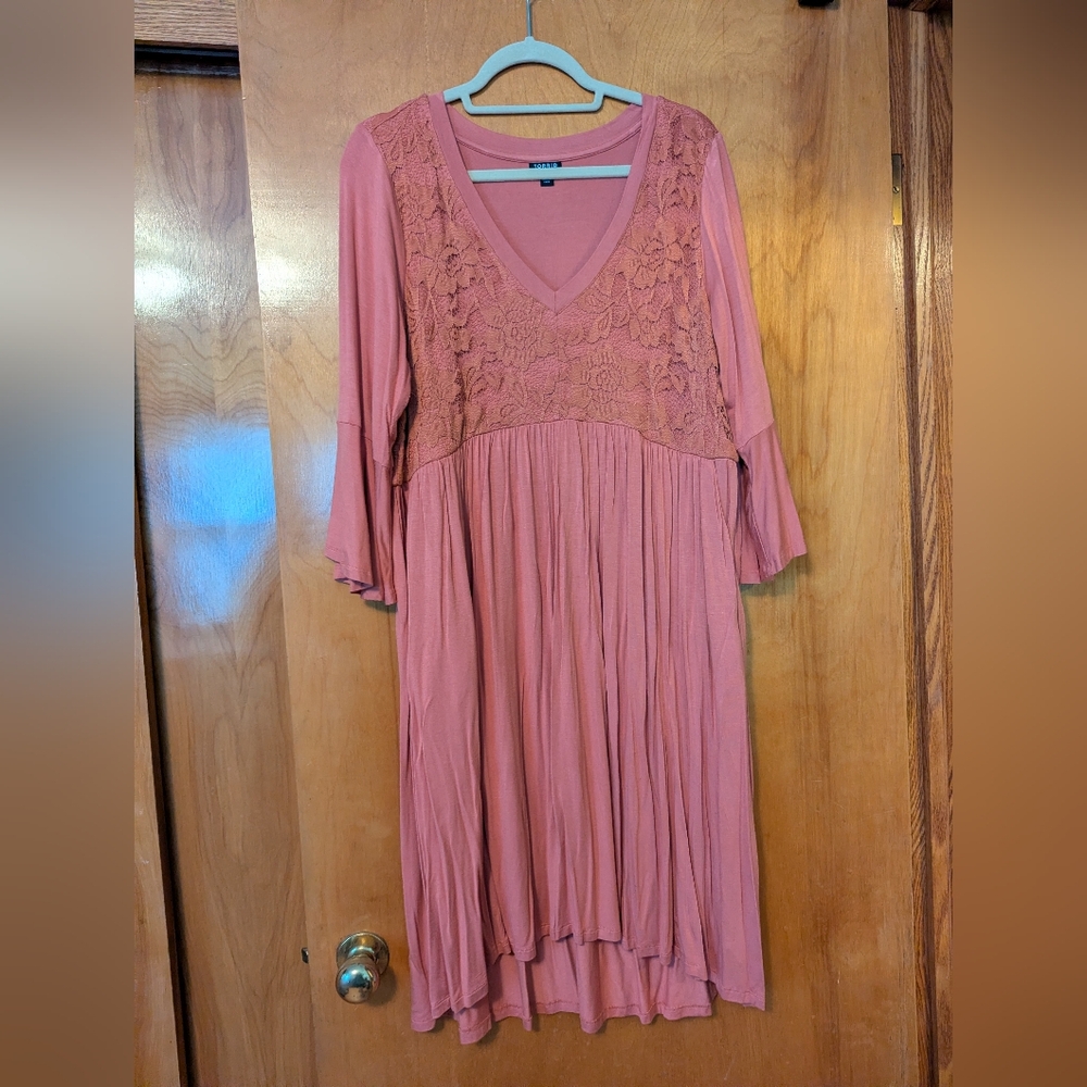 Torrid Mauve Lace Long Sleeve Dress